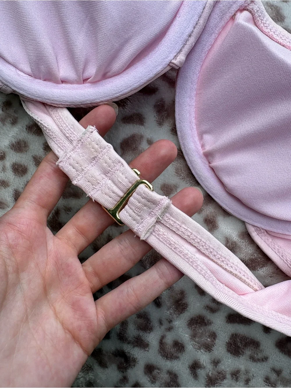 Coquette Pink Puff Sleeve Bikini Top Size Medium